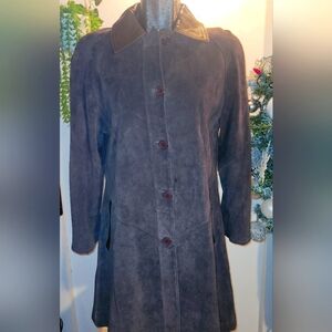 Oscar Leopold vintage mid length brown suede jacket Sz.XS